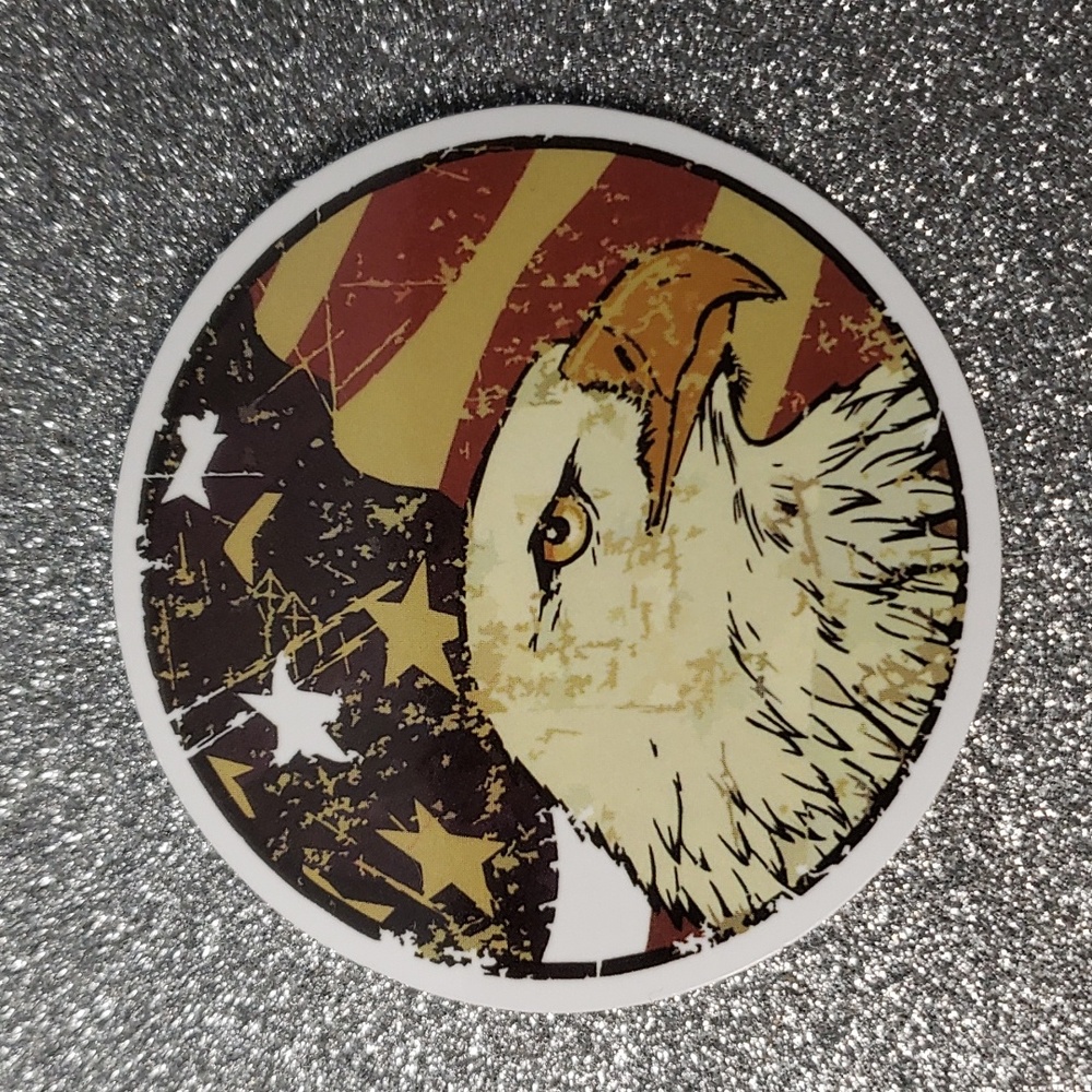 ART WATERPOOF Sticker American Flag eagle